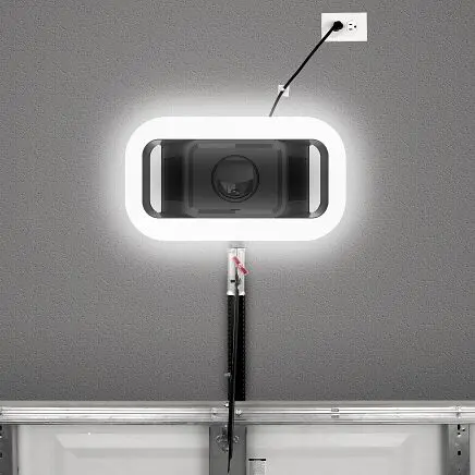 The DC motor and chain drive system support smooth, low-noise operation while maintaining strong, consistent lifting power.